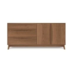 Copeland Catalina 3-Drawer, 2-Door Solid Wood Buffet -VERMONT WOODS Catalina Cherry 3 Drawer 2 Door Buffet Right Doors Saddle Cherry