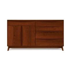 Copeland Catalina 5-Drawer, 2-Door Solid Wood Buffet 25 Copeland Catalina 5-Drawer, 2-Door Solid Wood Buffet -VERMONT WOODS Catalina Cherry 5 Drawer 2 Door Buffet Left Doors Cognac Cherry
