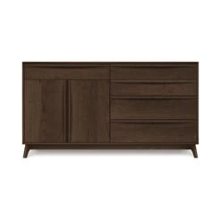 Copeland Catalina 5-Drawer, 2-Door Solid Wood Buffet 27 Copeland Catalina 5-Drawer, 2-Door Solid Wood Buffet -VERMONT WOODS Catalina Cherry 5 Drawer 2 Door Buffet Left Doors Smoke Cherry