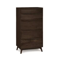 Catalina 5-Drawer Chest - Solid Wood Bedroom Storage 17 Catalina 5-Drawer Chest - Solid Wood Bedroom Storage -VERMONT WOODS Catalina Cherry 5 Drawer Narrow Chest Smoke Cherry