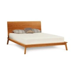 Catalina Solid Hardwood Platform Bed - Mid-Century Modern Design 24 Catalina Solid Hardwood Platform Bed - Mid-Century Modern Design -VERMONT WOODS Catalina Cherry Platform Bed 40 Inch Queen Autumn Cherry