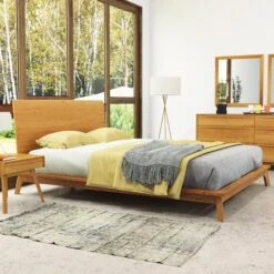 Catalina Solid Hardwood Platform Bed - Mid-Century Modern Design 17 Catalina Solid Hardwood Platform Bed - Mid-Century Modern Design -VERMONT WOODS Catalina Cherry Platform Bed Life 1