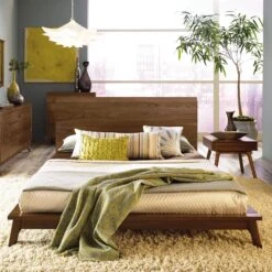 Catalina Solid Hardwood Platform Bed - Mid-Century Modern Design 18 Catalina Solid Hardwood Platform Bed - Mid-Century Modern Design -VERMONT WOODS Catalina Cherry Platform Bed Life 2