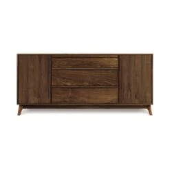 Copeland Catalina 3-Drawer, 2-Door Solid Wood Buffet -VERMONT WOODS Catalina Walnut 3 Drawer 2 Door Buffet Center Drawers