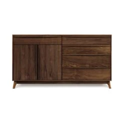 Copeland Catalina 5-Drawer, 2-Door Solid Wood Buffet 23 Copeland Catalina 5-Drawer, 2-Door Solid Wood Buffet -VERMONT WOODS Catalina Walnut 5 Drawer 2 Door Buffet Left Doors