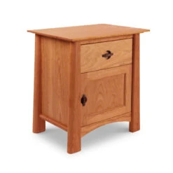 Cherry Moon 1-Drawer Nightstand With Door -VERMONT WOODS Cherry Moon 1 Drawer 1 Door Nighstand Natural Cherry