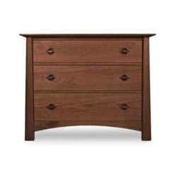 Cherry Moon 3-Drawer Chest - Handcrafted Solid Wood Storage -VERMONT WOODS Cherry Moon 3 Drawer Chest Natural Walnut a45hfe