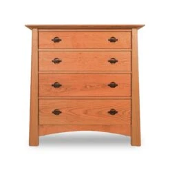 Cherry Moon 4-Drawer Chest: Handcrafted Vermont Hardwood Storage