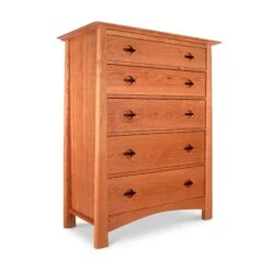 Cherry Moon 5-Drawer Chest: Handcrafted Vermont Hardwood Storage