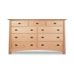 Cherry Moon 9-Drawer Dresser: Handcrafted Solid Wood Luxury 8 Cherry Moon 9-Drawer Dresser: Handcrafted Solid Wood Luxury -VERMONT WOODS Cherry Moon 9 Drawer Dresser Natural Maple