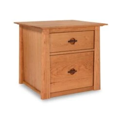 Cherry Moon Solid Wood File Cabinet with Walnut Pulls