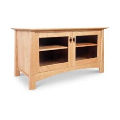 Cherry Moon 49" TV-Media Console 10 Cherry Moon 49" TV-Media Console -VERMONT WOODS Cherry Moon Small 49 Inch TV Stand Glass Doors Natural Maple