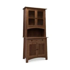 Cherry Moon Small China Cabinet -VERMONT WOODS Cherry Moon Small China Cabinet 38 Inch Natural Walnut