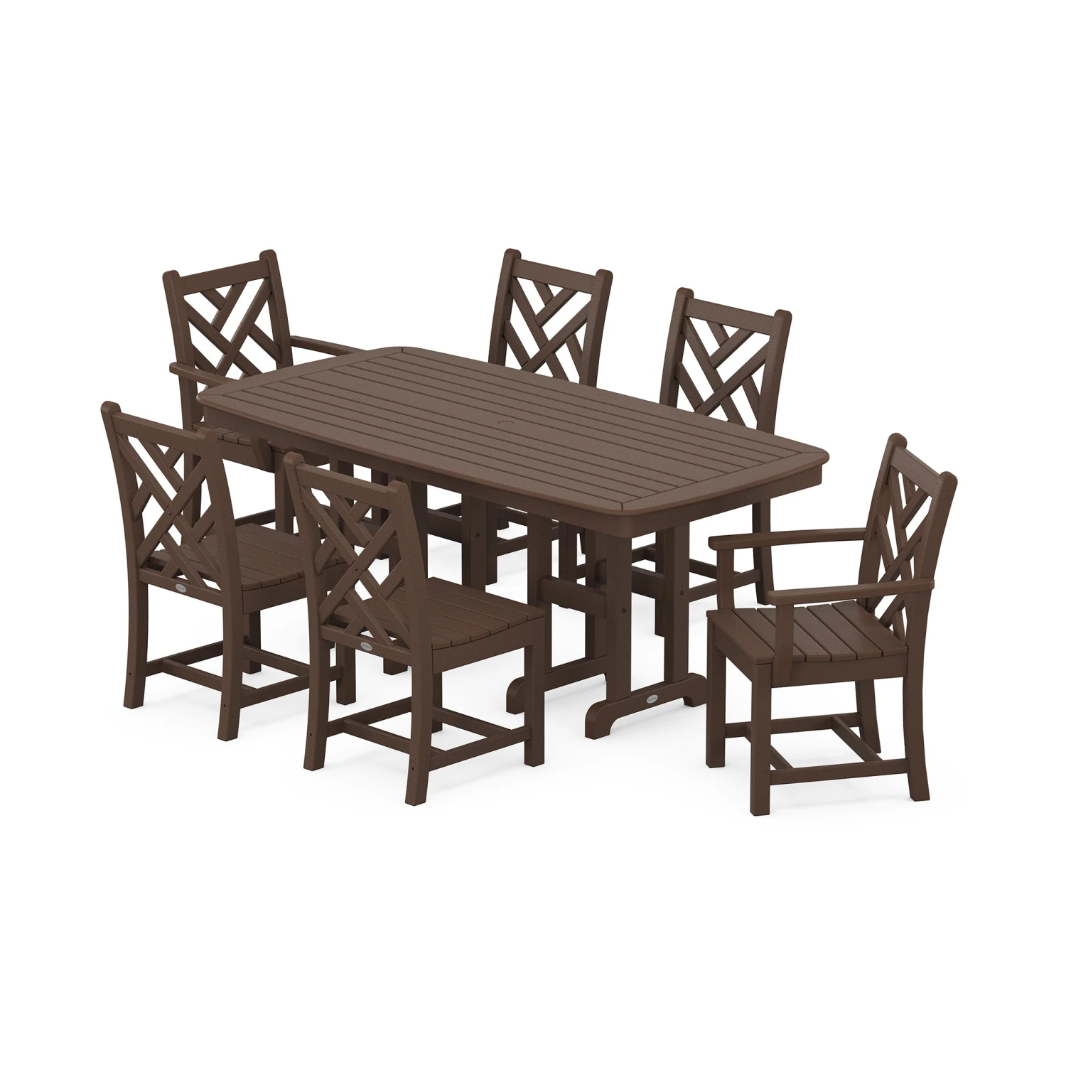 POLYWOOD Chippendale 7-Piece Dining Set with Nautical Table 7 POLYWOOD Chippendale 7-Piece Dining Set with Nautical Table - Image 5