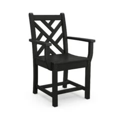 POLYWOOD Chippendale Outdoor Dining Arm Chair 15 POLYWOOD Chippendale Outdoor Dining Arm Chair -VERMONT WOODS Chippendale Outdoor Dining Arm Chair CDD200BL Black