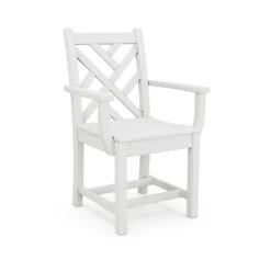 POLYWOOD Chippendale Outdoor Dining Arm Chair 19 POLYWOOD Chippendale Outdoor Dining Arm Chair -VERMONT WOODS Chippendale Outdoor Dining Arm Chair CDD200WH White