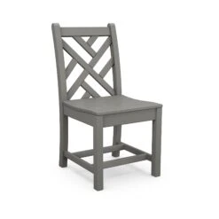 POLYWOOD Chippendale Outdoor Dining Side Chair 12 POLYWOOD Chippendale Outdoor Dining Side Chair -VERMONT WOODS Chippendale Outdoor Dining Side Chair CDD100GY Slate Grey