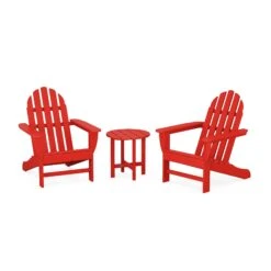 POLYWOOD Classic Adirondack 3-Piece Set 20 POLYWOOD Classic Adirondack 3-Piece Set -VERMONT WOODS Classic Adirondack 3 Piece Set PWS417 1 SR Sunset Red