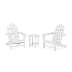 POLYWOOD Classic Adirondack 3-Piece Set 18 POLYWOOD Classic Adirondack 3-Piece Set -VERMONT WOODS Classic Adirondack 3 Piece Set PWS417 1 WH White