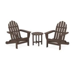 POLYWOOD Classic Folding Adirondack 3-Piece Set -VERMONT WOODS Classic Folding Adirondack 3 Piece Set PWS214 1 MA Mahogany