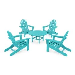 POLYWOOD Classic Folding Adirondack 5-Piece Conversation Group 24 POLYWOOD Classic Folding Adirondack 5-Piece Conversation Group -VERMONT WOODS Classic Folding Adirondack 5 Piece Conversation Group PWS119 1 AR Aruba