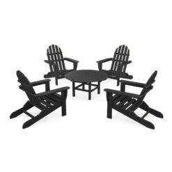 POLYWOOD Classic Folding Adirondack 5-Piece Conversation Group 18 POLYWOOD Classic Folding Adirondack 5-Piece Conversation Group -VERMONT WOODS Classic Folding Adirondack 5 Piece Conversation Group PWS119 1 BL Black