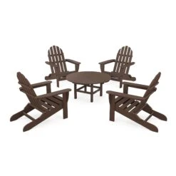 POLYWOOD Classic Folding Adirondack 5-Piece Conversation Group 20 POLYWOOD Classic Folding Adirondack 5-Piece Conversation Group -VERMONT WOODS Classic Folding Adirondack 5 Piece Conversation Group PWS119 1 MA Mahogany