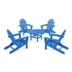 POLYWOOD Classic Folding Adirondack 5-Piece Conversation Group 27 POLYWOOD Classic Folding Adirondack 5-Piece Conversation Group -VERMONT WOODS Classic Folding Adirondack 5 Piece Conversation Group PWS119 1 PB Pacific Blue