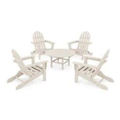 POLYWOOD Classic Folding Adirondack 5-Piece Conversation Group 21 POLYWOOD Classic Folding Adirondack 5-Piece Conversation Group -VERMONT WOODS Classic Folding Adirondack 5 Piece Conversation Group PWS119 1 SA Sand