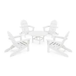 POLYWOOD Classic Folding Adirondack 5-Piece Conversation Group 22 POLYWOOD Classic Folding Adirondack 5-Piece Conversation Group -VERMONT WOODS Classic Folding Adirondack 5 Piece Conversation Group PWS119 1 WH White
