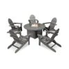 POLYWOOD Classic Folding Adirondack 6-Piece Conversation Set with Fire Pit Table 1 POLYWOOD Classic Folding Adirondack 6-Piece Conversation Set with Fire Pit Table -VERMONT WOODS Classic Folding Adirondack 6 Piece Conversation Set with Fire Pit