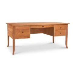 Large Solid Wood Flare Leg Executive Desk - Shaker Style