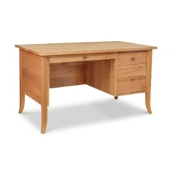 Handcrafted Solid Wood Small Executive Desk with Built-In Storage