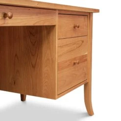 Handcrafted Solid Wood Small Executive Desk with Built-In Storage -VERMONT WOODS Classic Shaker Flare Leg Small Wood Executive Desk 4 de5d63af dc73 4bab ad07 70dd0ba4b20b