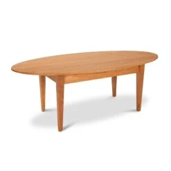 Solid Wood Oval Coffee Table - Classic Shaker Style
