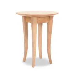 Classic Shaker Round Flare Leg Solid Wood End Table 14 Classic Shaker Round Flare Leg Solid Wood End Table -VERMONT WOODS Classic Shaker Round Flare Leg End Table 18 Inch Natural Maple