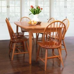 Classic Shaker Solid Hardwood Dining Table with Boat Top -VERMONT WOODS Classic Shaker Solid Boat Top Table Life 1