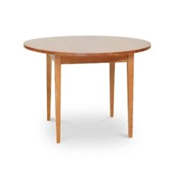 Round Solid Wood Shaker Dining Table - Handmade Vermont Craftsmanship