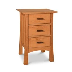 Solid Wood 3-Drawer Nightstand - Contemporary Craftsman Collection