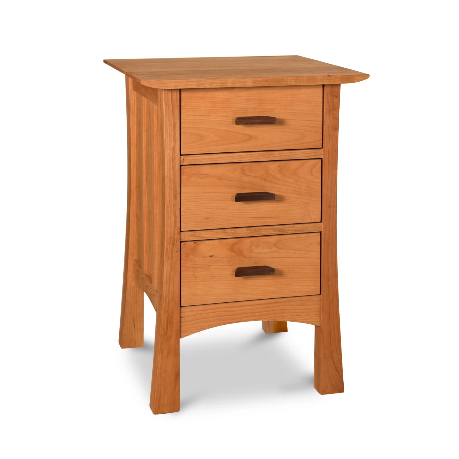 Solid Wood 3-Drawer Nightstand - Contemporary Craftsman Collection 3 Solid Wood 3-Drawer Nightstand - Contemporary Craftsman Collection