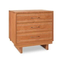 Solid Wood 3-Drawer Chest - Contemporary Cable Bedroom Storage