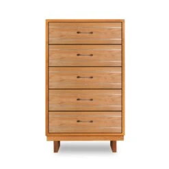 Solid Wood 5-Drawer Chest - Contemporary Cable Handcrafted Bedroom Dresser