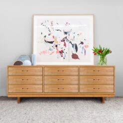 Contemporary Handcrafted Solid Wood 9-Drawer Dresser with Cable Pulls 11 Contemporary Handcrafted Solid Wood 9-Drawer Dresser with Cable Pulls -VERMONT WOODS Contemporary Cable 9 Drawer Dresser Life 1