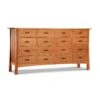Contemporary Craftsman 13-Drawer Solid Wood Wide Dresser 2 Contemporary Craftsman 13-Drawer Solid Wood Wide Dresser -VERMONT WOODS Contemporary Craftsman 13 Drawer Dresser