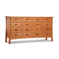 Contemporary Craftsman 13-Drawer Solid Wood Wide Dresser