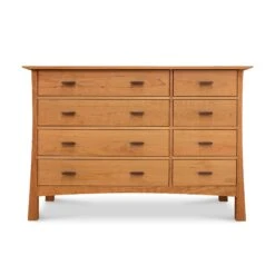 Contemporary Craftsman 8-Drawer Dresser - Handcrafted Solid Wood Storage 14 Contemporary Craftsman 8-Drawer Dresser - Handcrafted Solid Wood Storage -VERMONT WOODS Contemporary Craftsman 8 Drawer Dresser Small Drawers Right Natural Cherry