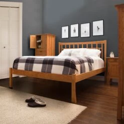 Handcrafted Solid Wood Contemporary Craftsman Bed with Low Footboard -VERMONT WOODS Contemporary Craftsman Low Footboard Bed Life 2