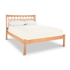 Handcrafted Solid Wood Contemporary Craftsman Bed with Low Footboard -VERMONT WOODS Contemporary Craftsman Low Footboard Bed Queen Natural Maple