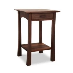 Contemporary Craftsman Solid Wood Nightstand with Storage Shelf 27 Contemporary Craftsman Solid Wood Nightstand with Storage Shelf -VERMONT WOODS Contemporary Craftsman Open Shelf Nightstand Tall Natural Walnut