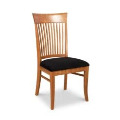 Modern Shaker Style Handcrafted Wood Dining Chair with Upholstered Seat